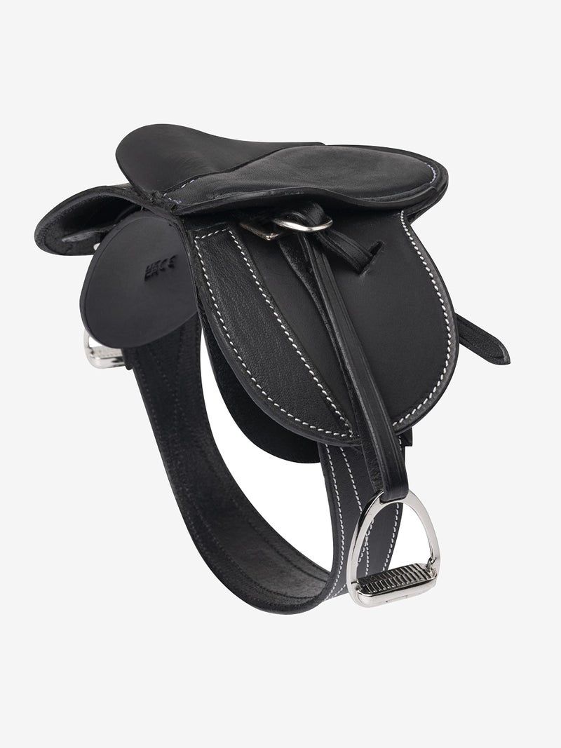LeMieux Toy Pony Saddle - Black - Fine Grain Leather - Suitable for Ages 8 Years + - Image 4